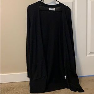 Solid black knit cardigan